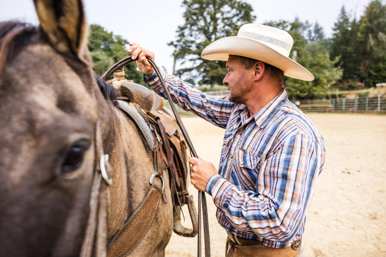 Didier Dubrui prépare un cheval